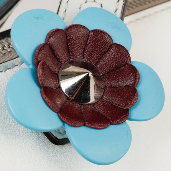 Fendi Flowerland By The Way Grigio Polvere & White Ice Vitello Dolce Studded Bag - Picture 9 of 16